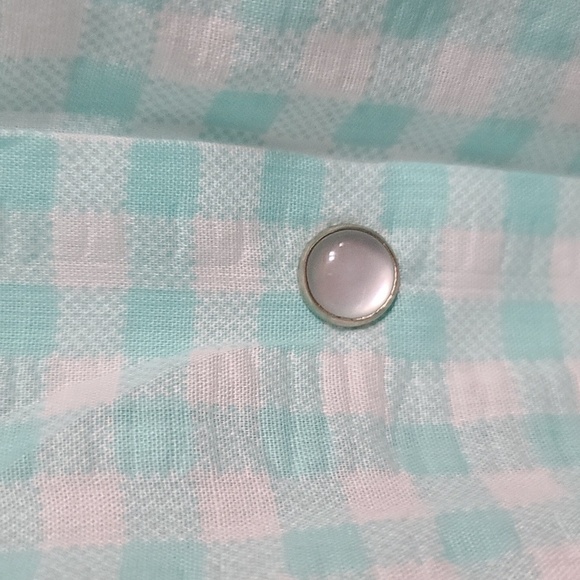 Elegant Emily Womens Robe Mint White Embroidered Flowers Snaps Pockets 2X *READ* - Picture 4 of 8